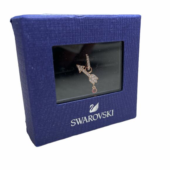 Swarovski Crystal Remix Collection Charm Arrow, White, Rose Gold Plating 5441402 - Picture 1 of 3